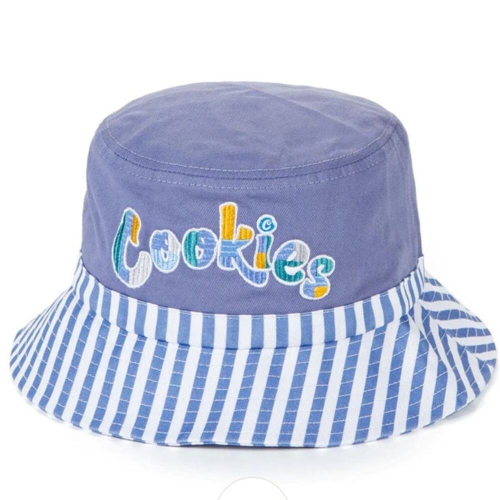 NWOT Cookies Montauk Bucket Hat Blue Stripes Sz S/M